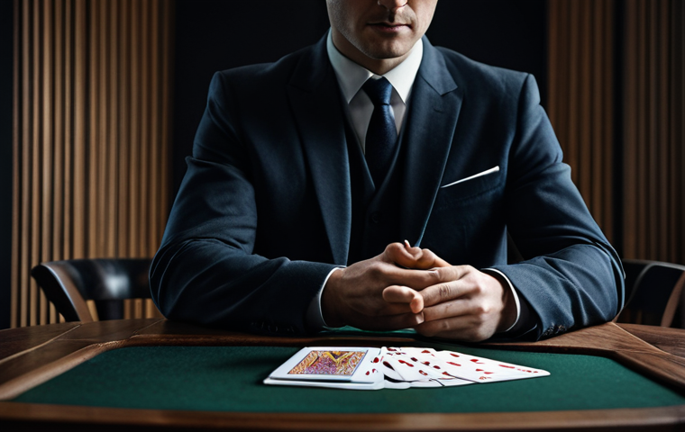A professional male magician, fully clothed in a modest, dark tailored suit, performing a sophisticated close-up card trick. His hands are perfectly formed, demonstrating expert sleight of hand with a deck of cards. He has a focused, calm expression, subtly directing the viewer's attention. The setting is an elegant, dimly lit private practice studio with a polished wooden table and a blurred mirror reflecting part of the scene. The atmosphere is one of intense concentration and refined skill. Perfect anatomy, correct proportions, natural pose, well-formed hands, proper finger count, natural body proportions. Safe for work, appropriate content, fully clothed, professional, family-friendly.