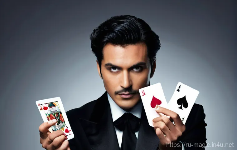 마술 대회 - **Prompt 1: The Master Illusionist's Gaze**
    "A male magician, dressed in a sharp, dark, contempo...