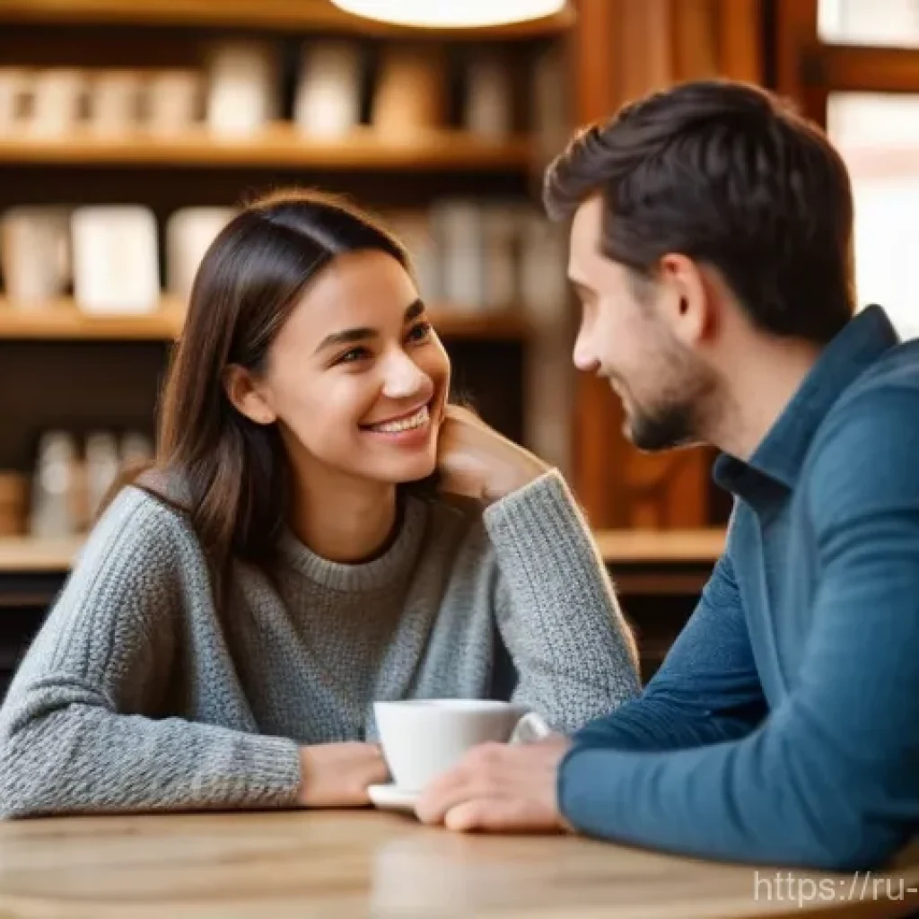 마술과 사회적 상호작용 - A deeply empathetic conversation unfolding in a warm, inviting cafe. Two individuals, a woman in her...