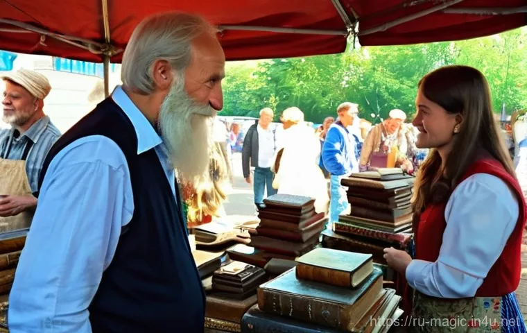 마술 전문점 - **Flea Market Discovery in Moscow's Izmailovsky Vernissage**
A vibrant, bustling scene at the Iz...