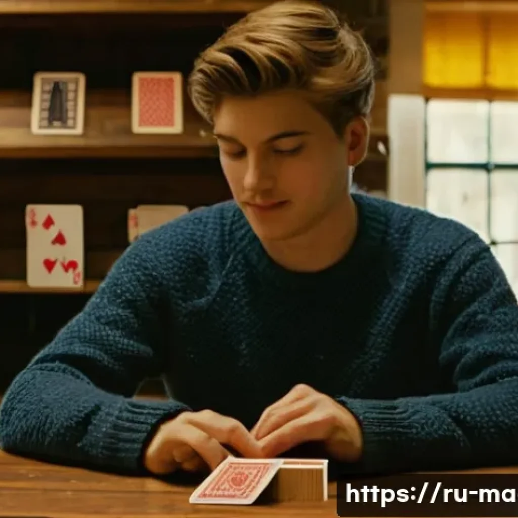 마술 카드 마스터리 - **A Novice's First Deck Selection:**
    "A young adult, approximately 18-20 years old, with a curio...