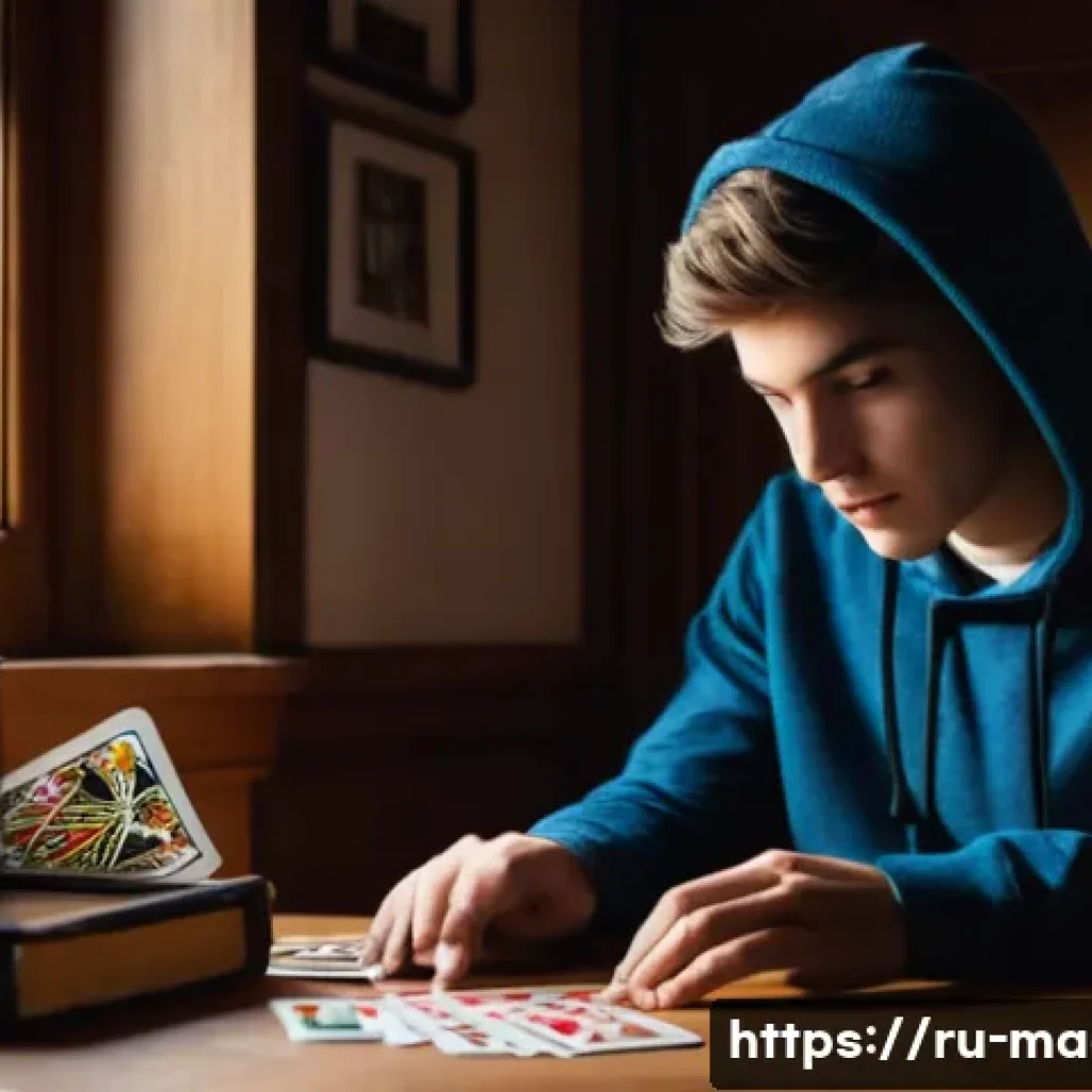 마술 카드와 트릭 종류 - **Prompt:** A focused, determined young magician, in their late teens or early twenties, dressed in ...