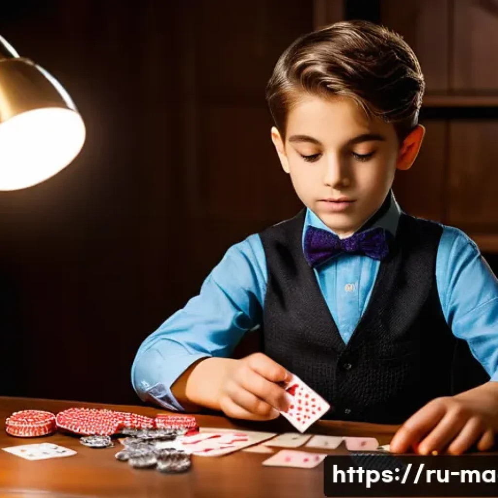 마술 교재 - A young magician practicing card tricks indoors, wearing a neat casual outfit, focusing intently on ...