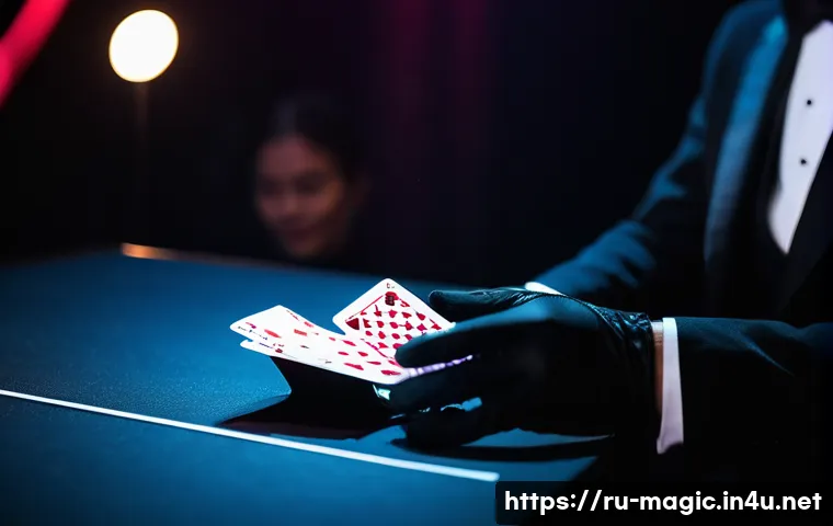 마술 장비와 테크닉의 진화 - A modern magician performing intricate card tricks using a deck of plastic playing cards with matte ...