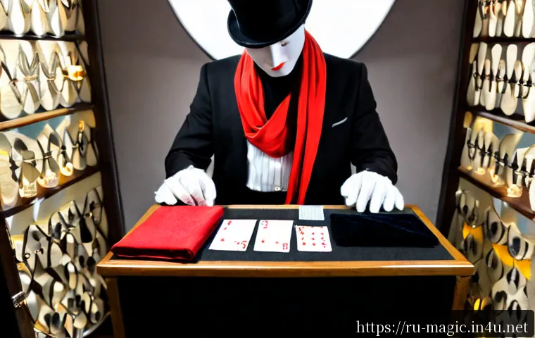 마술 공연을 위해 필요한 물품 - Photorealistic magician’s preparation table in a cozy Moscow-style theater dressing room, neatly arr...